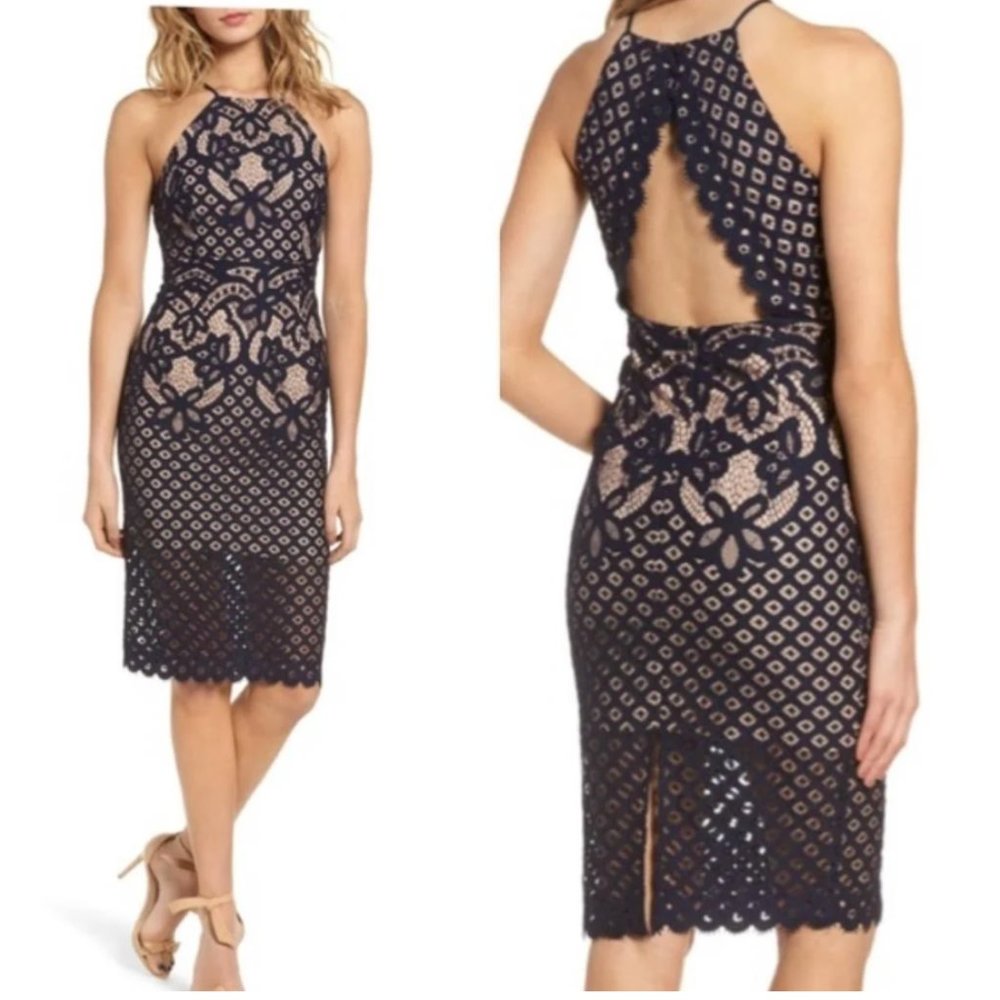 BARDOT navy and cream mini dress Size 8